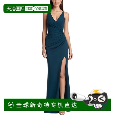 自营 dress the population女式褶皱正式晚礼服-松木 【美国奥莱