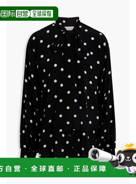 香港直邮ZIMMERMANN 女士 蝴蝶结波尔卡圆点双绉衫 1144TRS24BLAC