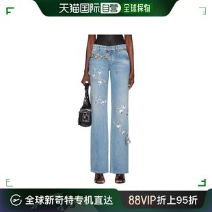 女士 香港直邮潮奢 蓝色情人 花卉亮片牛仔裤 Blumarine 2J114A