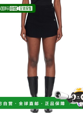 香港直邮Courreges 女士 黑色 Oblique Buttoned Knit Mini 裙裤