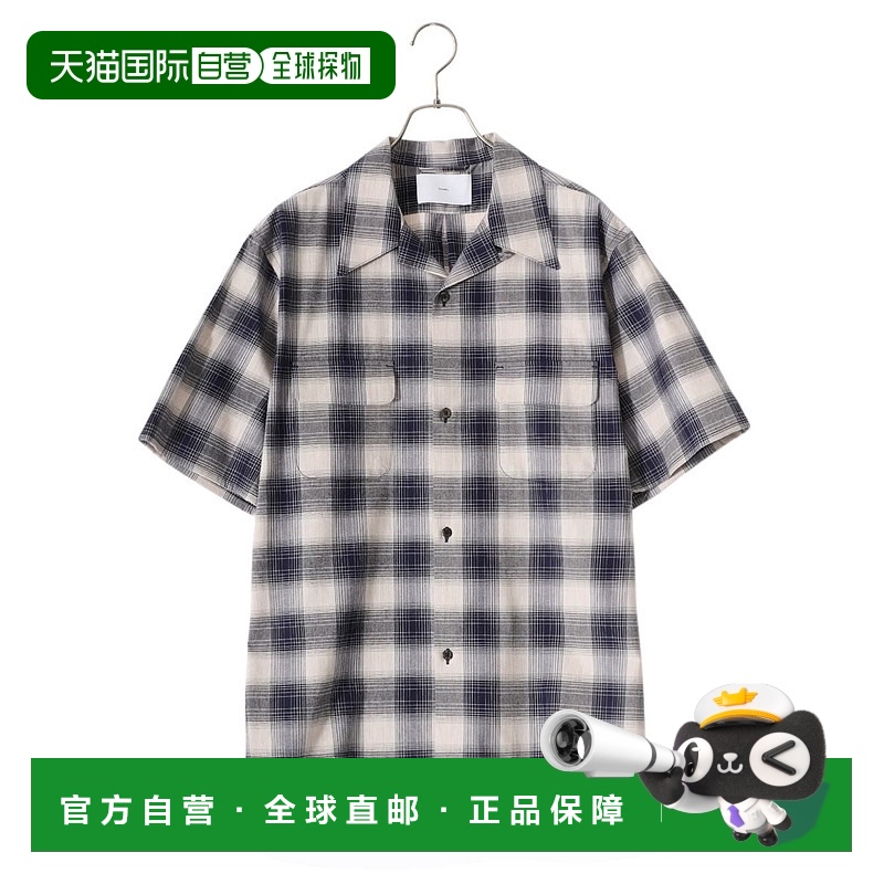 1h可退 日本直邮SUGARHILL 男士渐变格纹开领短袖衬衫 2441000502
