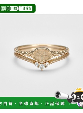 日本直邮日潮 agete 阿卡朵WEB限定K10拉长石组合戒指