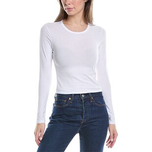 James Perse 恤 美国奥莱 白色 直发 运动 短款