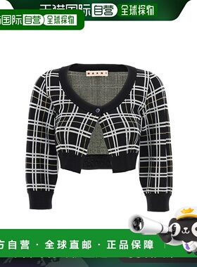 1h可退 香港直邮Marni 玛尼 女士 格纹短款开衫 CDMD0328Q0UFW526