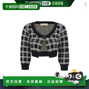 1h可退 香港直邮Marni 玛尼 女士 格纹短款开衫 CDMD0328Q0UFW526