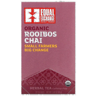 香港直邮公平交易,Organic Rooibos Chai, Herbal Tea, Caffeine-