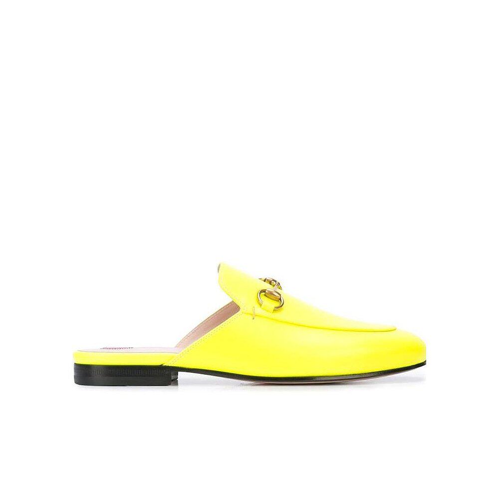 GUCCI 女士凉鞋 5577300ZR607205 SS2021 黄色 Princetown穆勒鞋