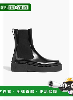 香港直邮valentino 华伦天奴 女士 M-Way 铆钉皮质切尔西靴 W0S0H