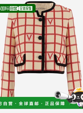 香港直邮valentino 华伦天奴 女士 VLOGO 格纹夹克 7B3CE4K09JN