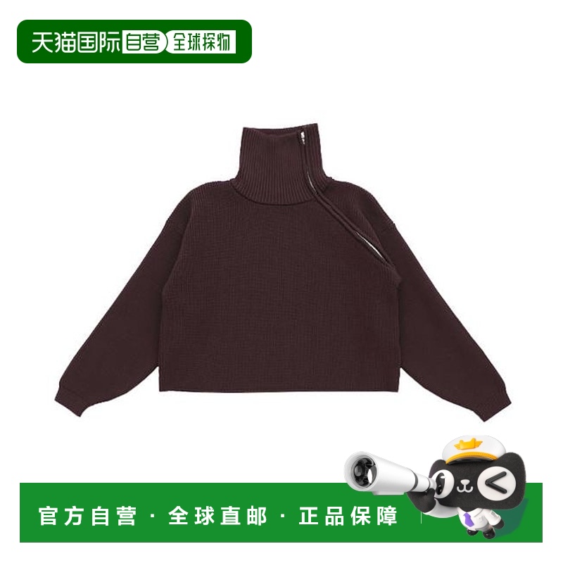 1小时内可退 日本直邮select MOCA 不对称拉链针织上衣半拉链