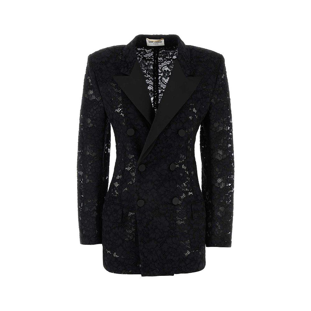 SAINT LAURENT 女士西服 802140Y9I521000 CO 黑色