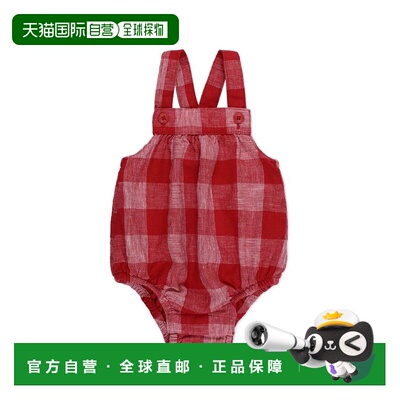 自营Hope & Henry Bubble Linen-Blend Romper - red 美国奥莱直