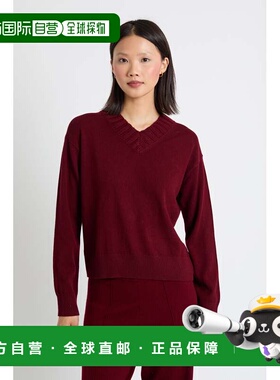 自营chinti & parkerClaret Wool-Cashmere Ribbed V-neck Sweate