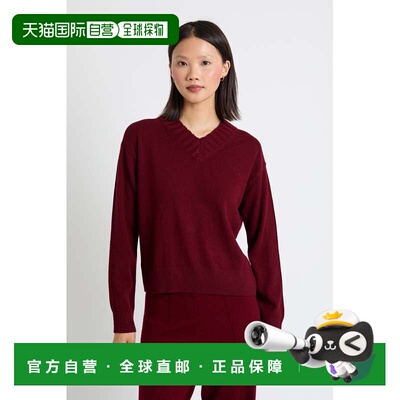 自营chinti & parkerClaret Wool-Cashmere Ribbed V-neck Sweate