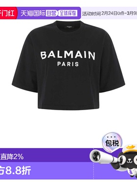 1h可退 香港直邮Balmain 巴尔曼 女士 圆领短袖T恤 BF1EE020BB02