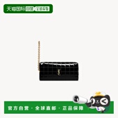 自营欧洲直邮YSL圣罗兰 CASSANDRE系列女士黑色聚氨酯拉链闭合小