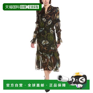 Silk Blend 自营Marchesa Dress Printed Line black Notte