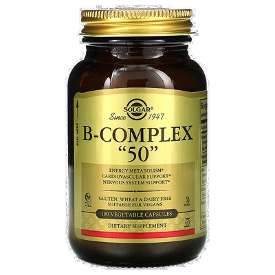 香港直发Solgar复合B族维生素素食胶囊增强抵抗100粒膳食维生素b
