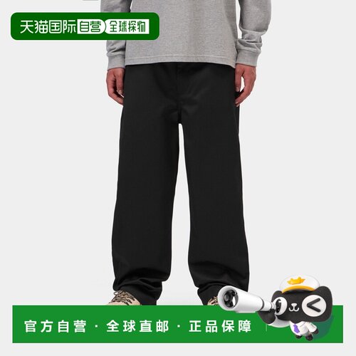 自营欧洲直邮Carhartt WIP Harold男士黑色聚酯纤维棉质直筒长裤