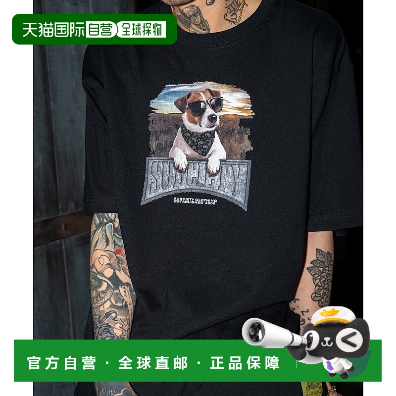 1h可退 日本直邮Subciety 狗狗图案印花T恤  10540906