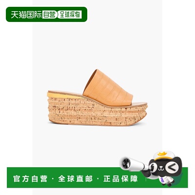 1h可退 香港直邮Chloe 蔻依 女士 Camille 鳄鱼纹皮质防水台凉拖