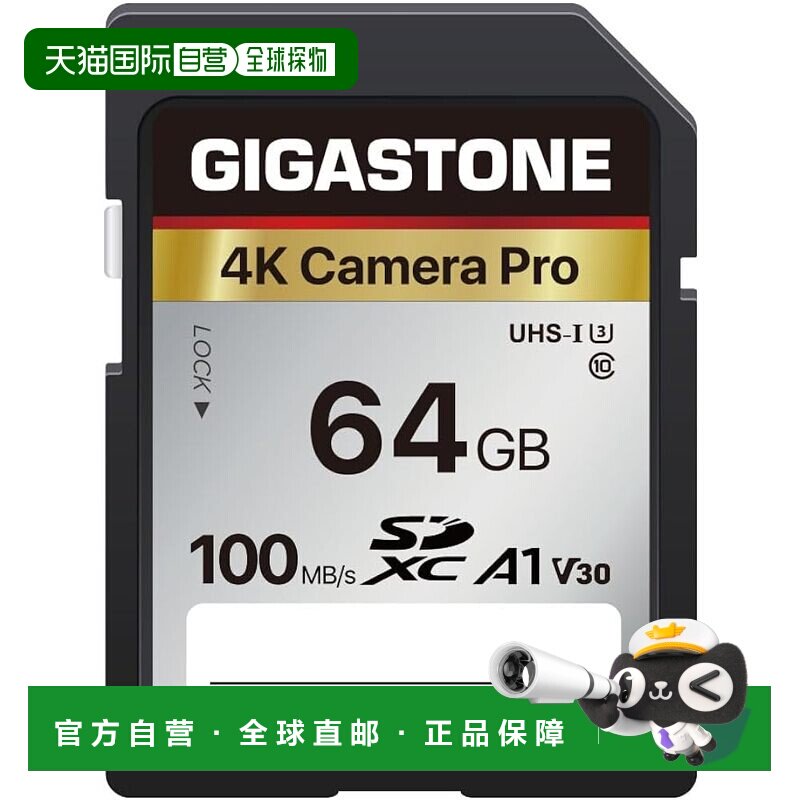 【日本直邮】Gigastone SD卡64GB A1 V30 U3 4K高清单反适用 含盒