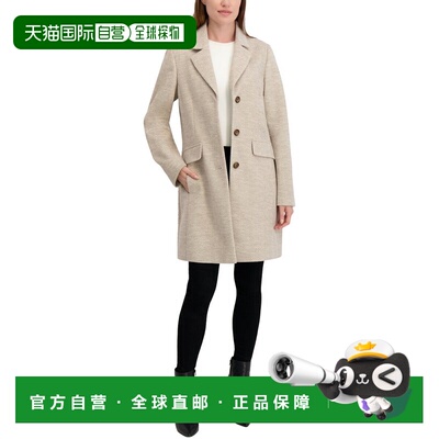 自营Laundry by Shelli Segal Herringbone Coat - beige 美国奥
