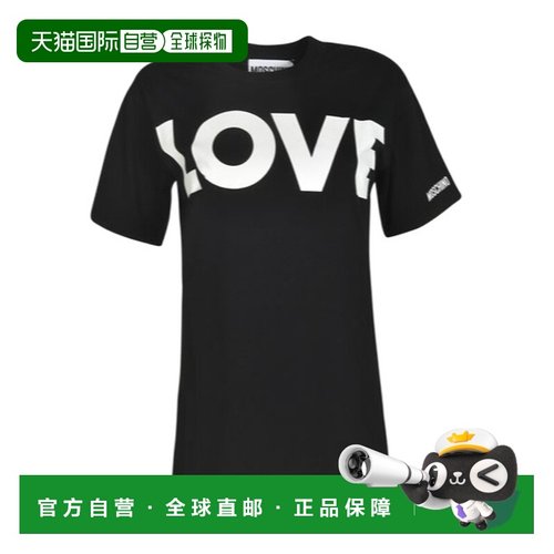 1h可退 香港直邮MOSCHINO 女士T恤 J070654411555 AW2024 黑色 短