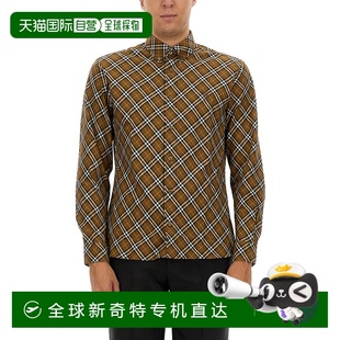 棕色 自营 带纽扣领 burberry经典 美国奥莱直发 格子衬衫