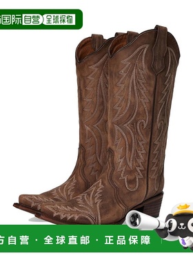 1h可退 【美国直邮】Corral 女士靴子尖头中筒靴Circle G系列彰显