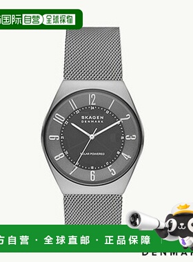 日本直邮Skagen Grenen Solar 太阳能炭灰色不锈钢网状手表（SKW6