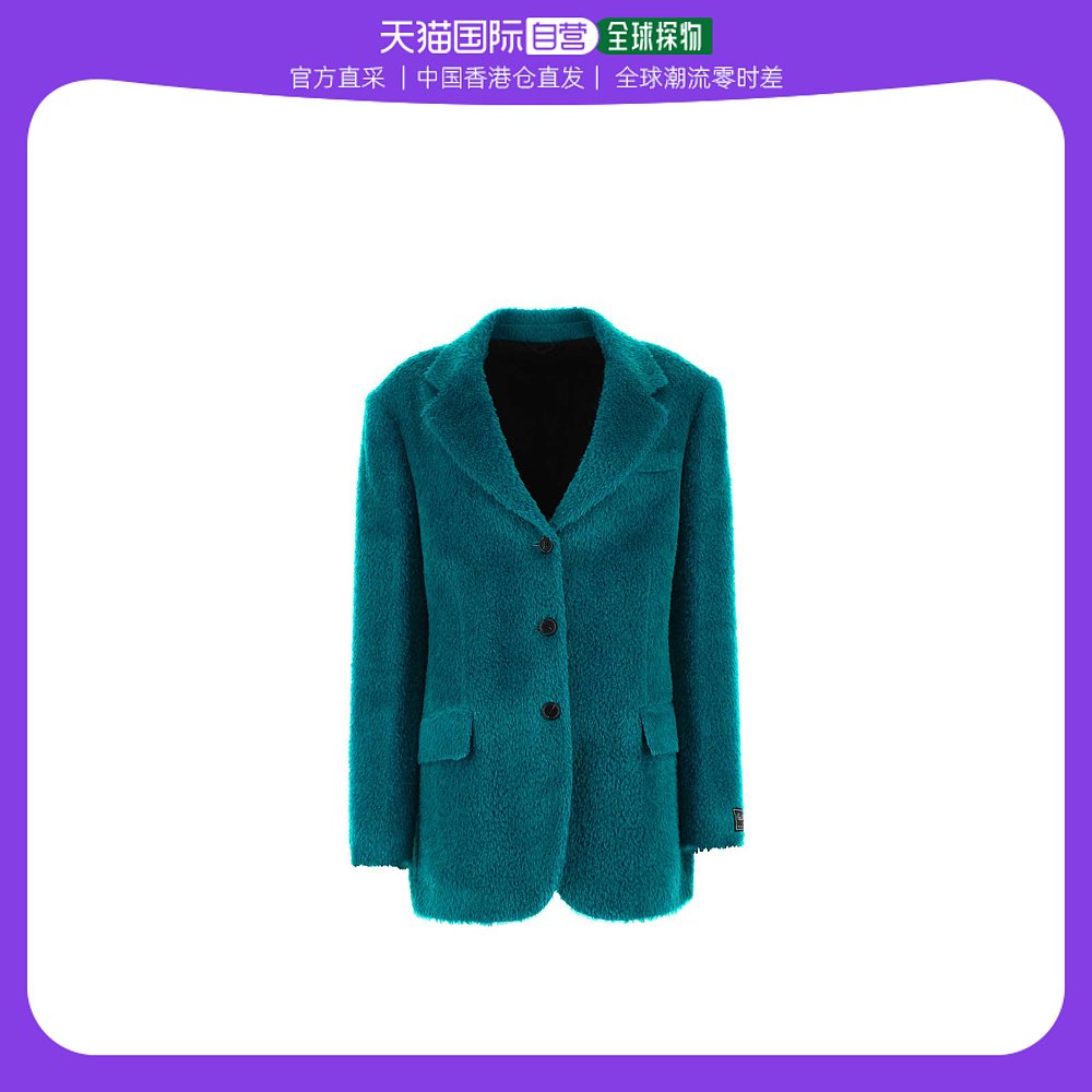 香港直邮潮奢 raf simons 女士青色绿色羊驼毛混纺西装外套