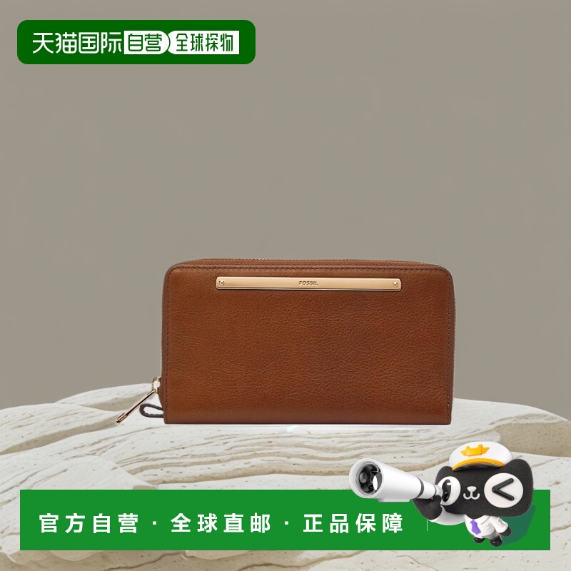 【美国直邮】Fossil/化石男女通用迷你手拿包真皮拉链日常搭配通