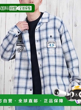 1h可退 日本直邮SANTA CRUZ 男士女士同款大码格纹长袖衬衫 50225