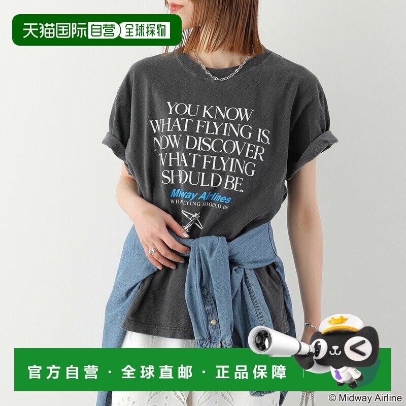 日本直邮GOODROCKSPEED Midway Airlines 女士短袖T恤 圆领 棉质