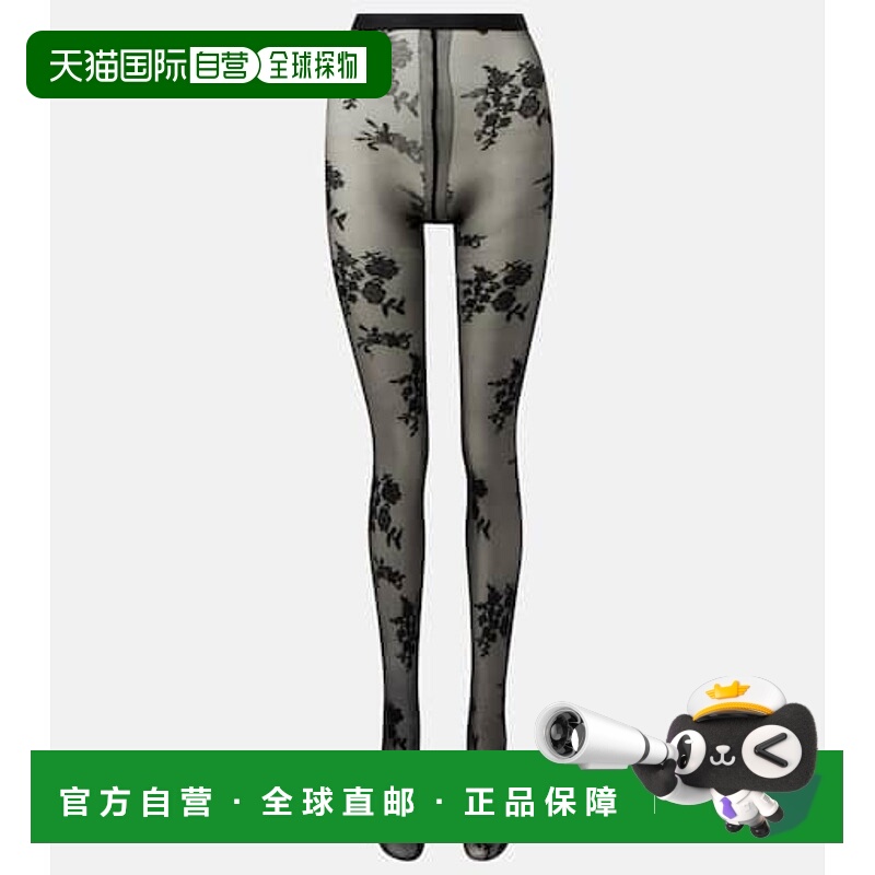 1h可退 香港直邮Valentino 华伦天奴 女士 花朵蕾丝连裤袜