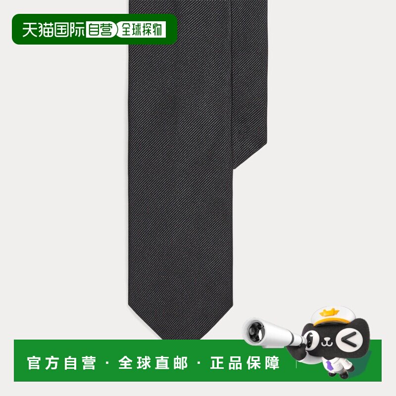 自营欧洲直邮Ralph Lauren拉夫劳伦 男孩黑色丝绸领带