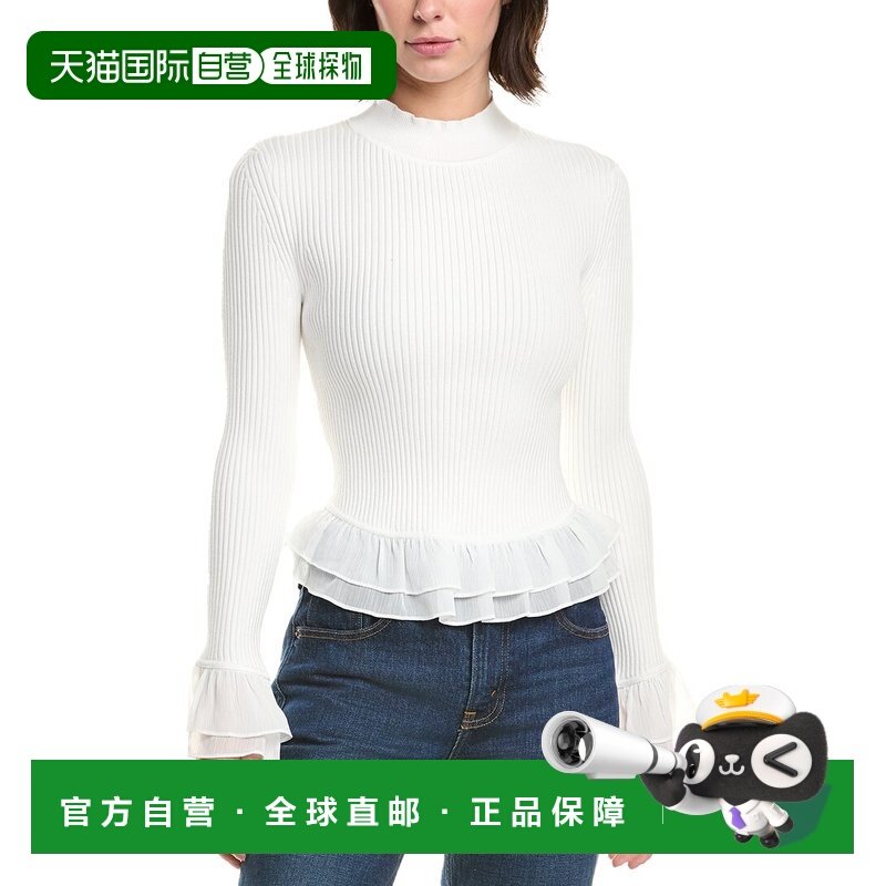 自营Milly Ruffle Knit Top - white 美国奥莱直发,女装/女士精品,蕾丝衫/雪纺衫,淘宝优惠券,粉丝福利购,淘宝优惠卷
