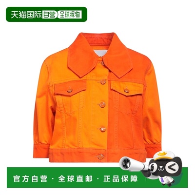 1h可退 香港直邮GANNI 甘尼 女士 牛仔布夹克 orange橙色 舒适时