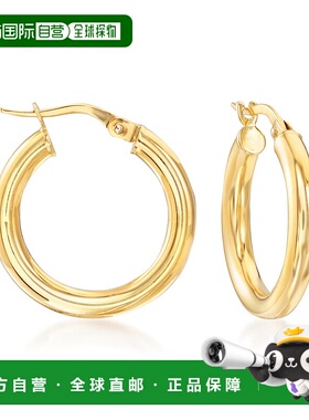 自营 Ross-Simons 意大利 18kt 黄金圈形耳环 - 黄色 美国奥莱直