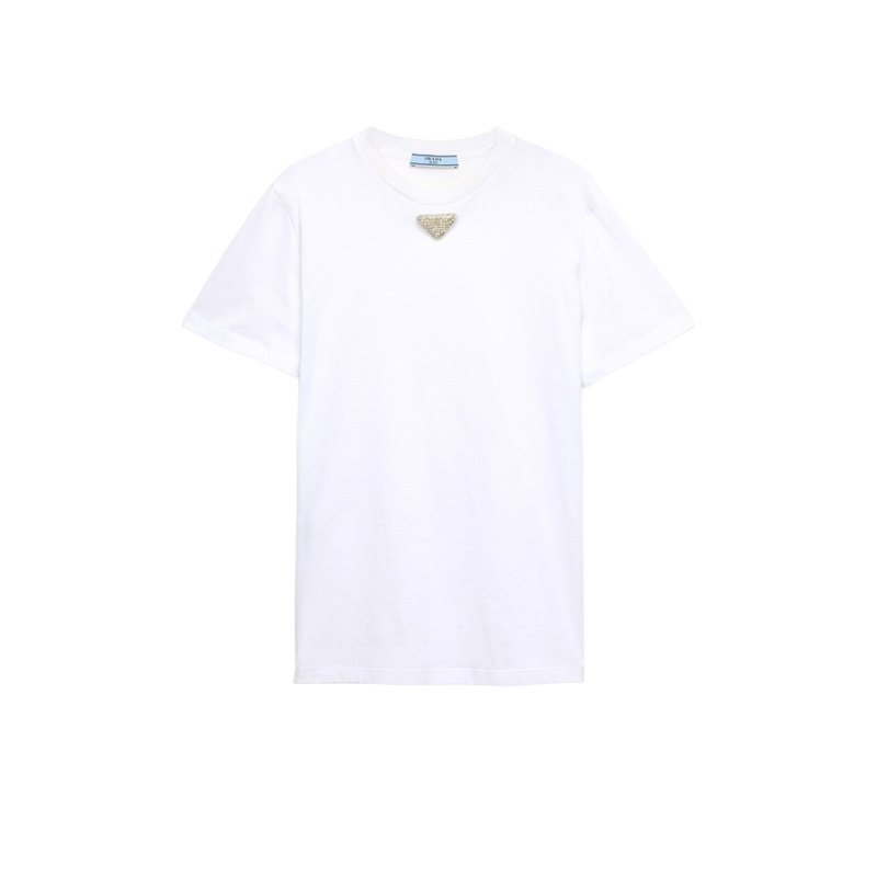 PRADA 女士T恤 35838R16DVS162F0009 SS2025 白色
