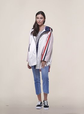 members only【美国奥莱】直发 秋款女士长款缎面斜纹夹克 白色