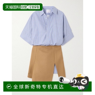 不对称条纹府绸连衣裙 1h可退 女士 香港直邮潮奢 2407372 Sacai