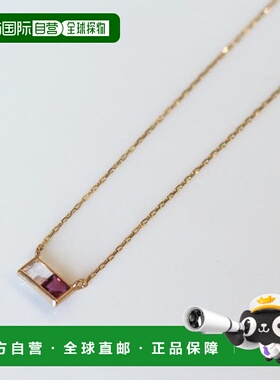 1h可退 日本直邮cui-cui K10YG 黄金 双色 天然石 路东石 粉晶 颈