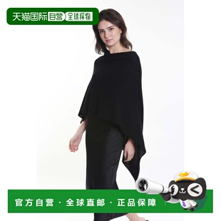 自营in2Cashmere Long Elegant Poncho Top - black 美国奥莱直发