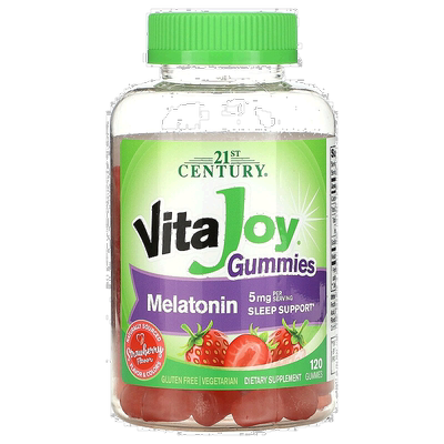 香港直发21st century褪黑素软糖草莓味120颗睡眠帮助天然