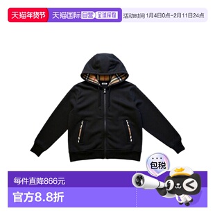 香港直邮BURBERRY 女士外套 81124711 AW2025 黑色 连帽卫衣