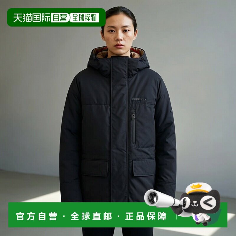 香港直邮BURBERRY 男士外套 80911071 AW2025 黑色 风雪大衣(含