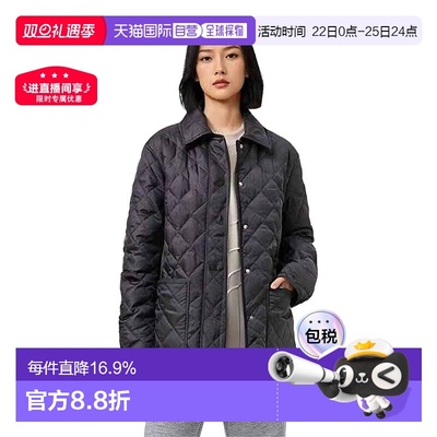 欧洲直邮自营BURBERRY博柏利女士贴袋按扣开襟舒适日常棉服羽绒服