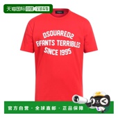 香港直邮潮奢 T恤 Dsquared2 1h可退 二次方 男士 red红色 舒适时
